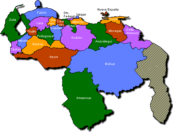 Mapa de la República de Venezuela